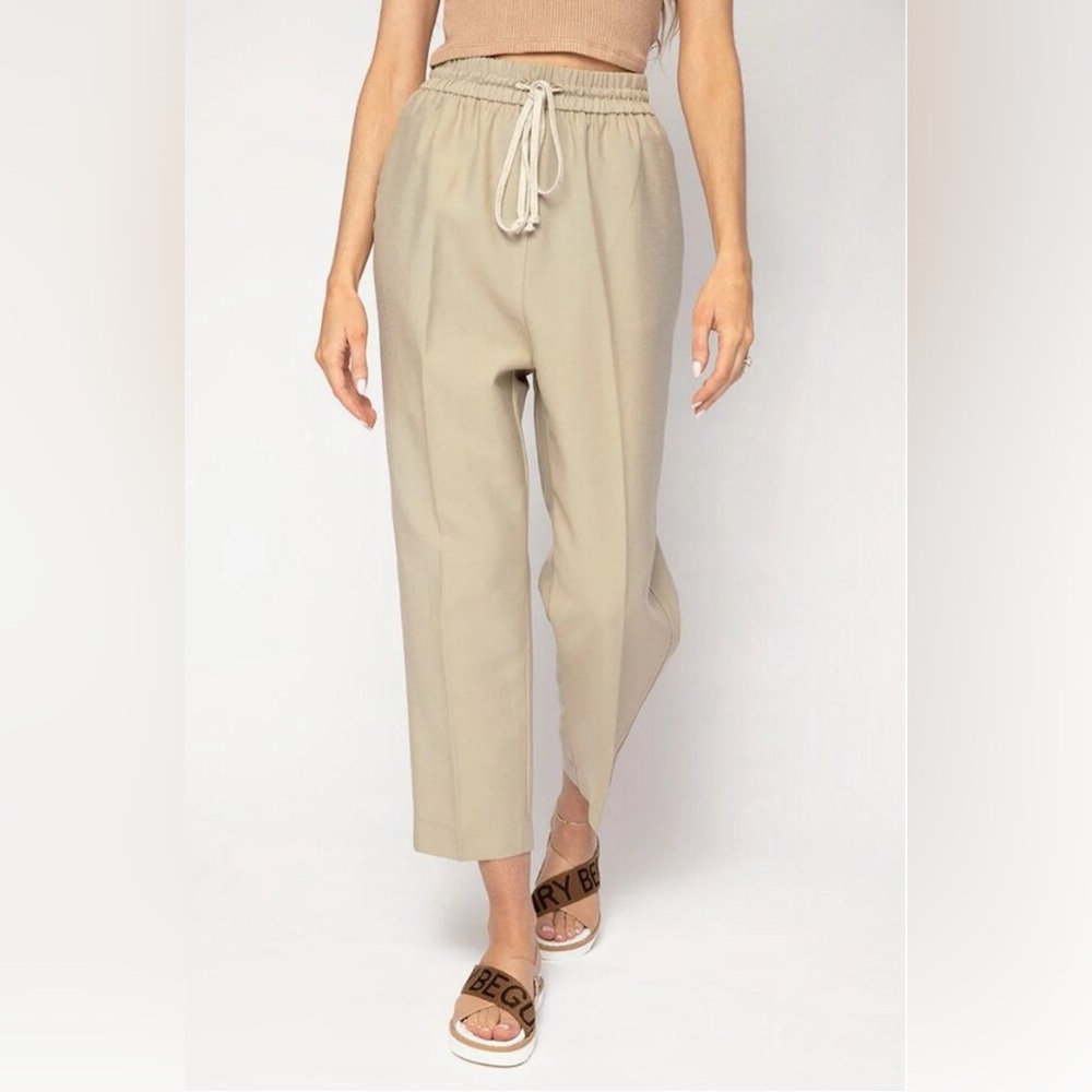 Forte Forte Sand-Washed Drawstring beige Trousers luxury pants